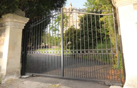 Clifton - Bell Top Electric Wrought Iron Driveway Gates With Intercom Installers in Bristol