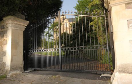 Clifton - Bell Top Electric Wrought Iron Driveway Gates With Intercom Installers in Bristol UK