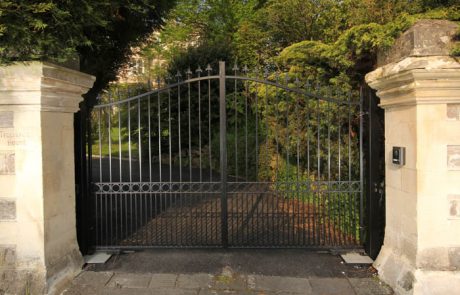 Clifton - Bell Top Electric Wrought Iron Driveway Gates With Intercom in Bristol UK