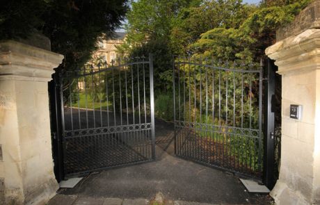 Clifton - Bell Top Electric Wrought Iron Driveway Gates With Intercom Bristol