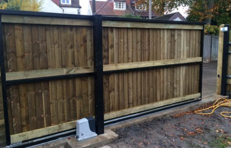 Hardwood Solid Swing automated Gate Installers in Bristol UK