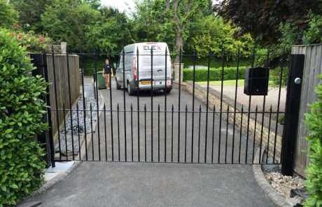 Wrought Iron Effect Straight Top Metal Swing Gates Bristol UK