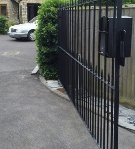 Wrought Iron Effect Straight Top Metal Swing Gates Bristol