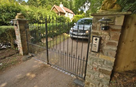 Bell Top Electric Wrought Iron Driveway Gates With Intercom Bristol