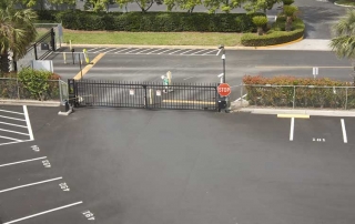 electric metal car park security gate with automatic barrier