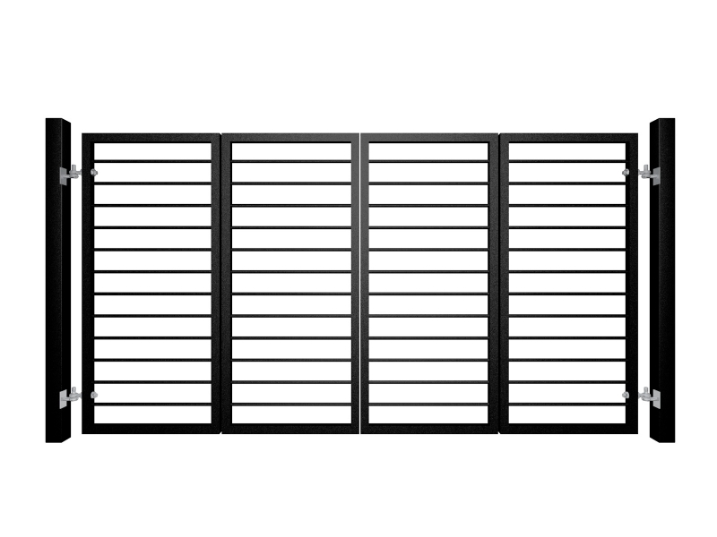 Metal Horizontal Round Bar BiFold Gate ELEX GATES