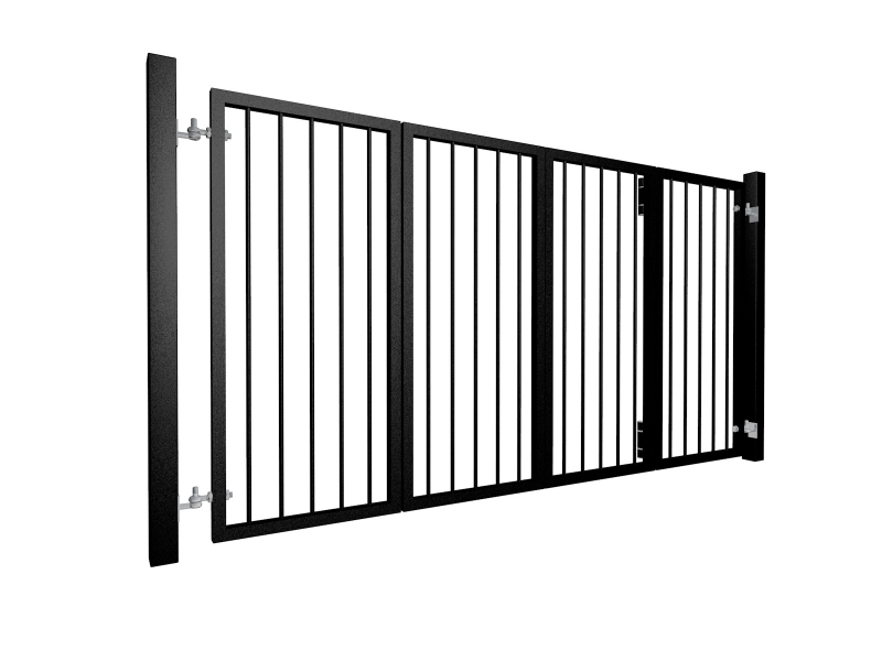 Metal Vertical Round Bar Bi-Fold Gate | ELEX GATE