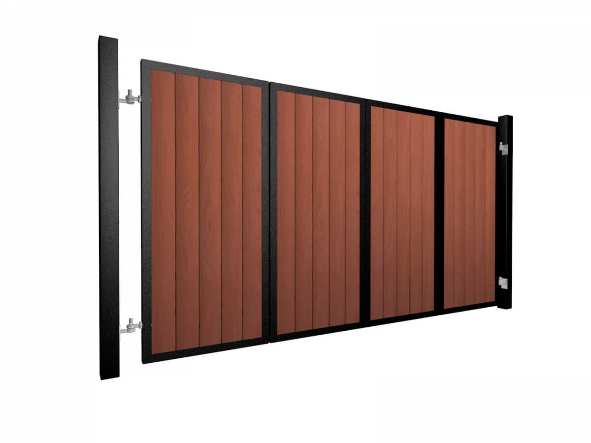 Metal Framed BiFold Gate With Vertical Fill ELEX GATES