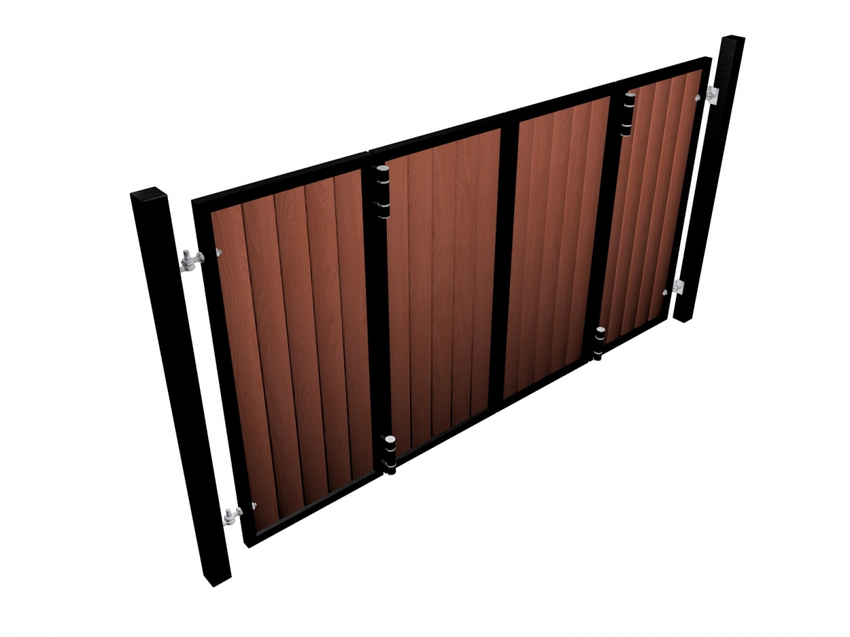 Metal Framed BiFold Gate With Vertical Fill ELEX GATES