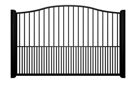 metal traditional style automated gate with bell top dog bars nailsea