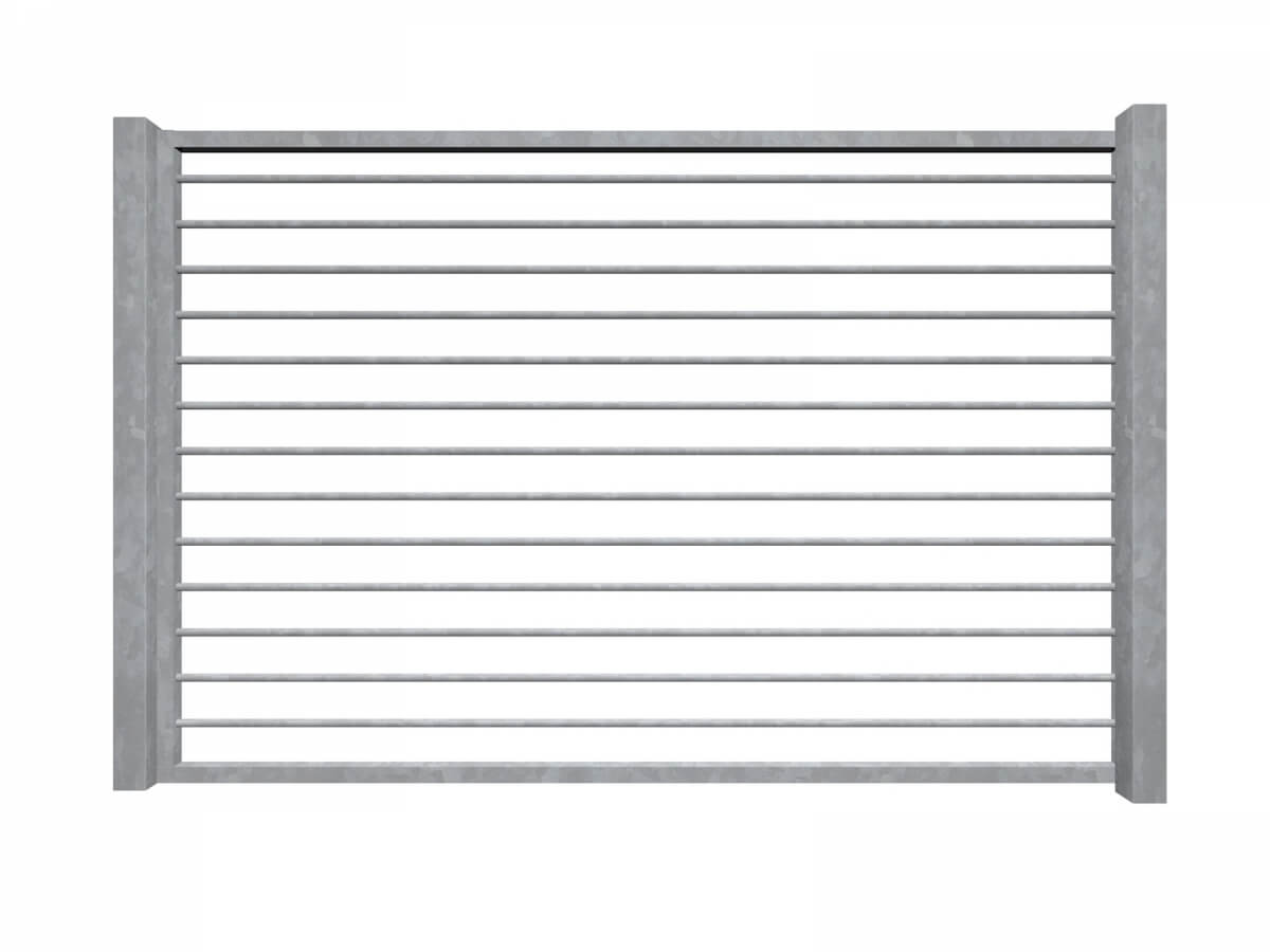 Commercial Horizontal Round Bar Metal Gate ELEX GATES