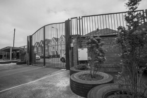 steel commercial school education facility fencing automated security gates