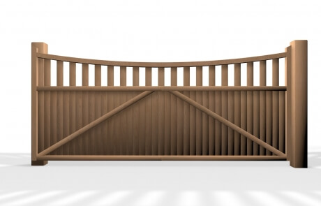 wooden open bow top sliding automated gate