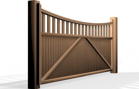 wooden open bow top sliding automated gate bristol company