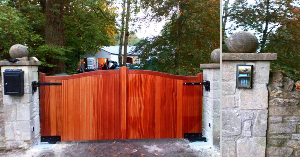 Hardwood gate fitted to existing Underground Automation Kit